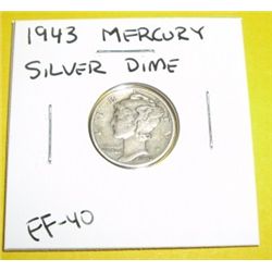 1943 Mercury Silver Dime *EXTRA FINE-40 GRADE*!!