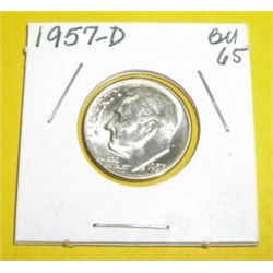 1957-D Silver Roosevelt Dime *RARE BU HIGH GRADE*!!