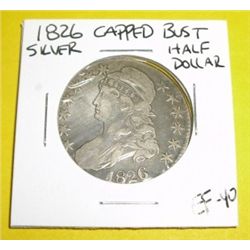 1826 Capped Bust Silver Half Dollar *EXTREMELY RARE EXTRA FINE GRADE*!!