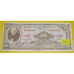1967 100 CIEN Pesos *EL BANCO DE MEXICO* Serial # X9448923!!