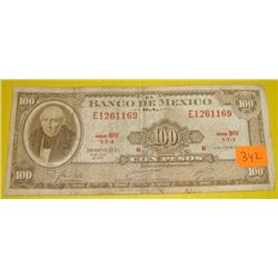 1970 100 CIEN Pesos *EL BANCO DE MEXICO* Serial # E1261169!!