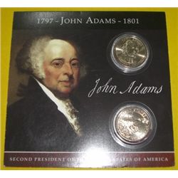 John Adams 2 Coin Set President Dollars in Original Package *COINS OF AMERICA*!!