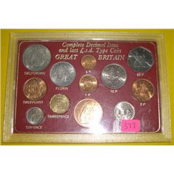 1967 COMPLETE Decimal Issue and Last L.S.D. TYPE Coin *GREAT BRITAIN* Set in Original Hard Case!!