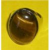 Image 1 : Very Large Tiger Eye Stone & Silver Colored Ring!!