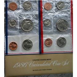 1986 United States Mint Uncirculated 10 Coin Set BU