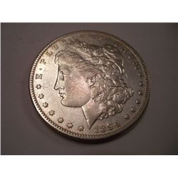 KEY DATE 1894 MORGAN SILVER DOLLAR, XF, ONLY 110,000 MINTED