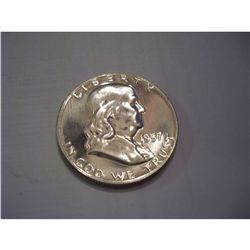 1957 MS-65 BU Silver Franklin Half Dollar