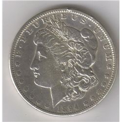 1894-O AU+ MORGAN SILVER DOLLAR