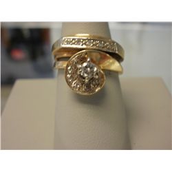 Two Band 1CT Diamond Estate Ring, 9.2g 14K gold