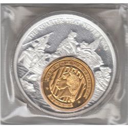 GOLDEN QUARTER INLAY SILVER ROUND