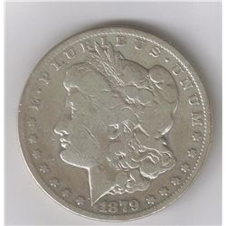 1879-C/C OVER C/C ERROR VG-10/F, 12 VAM-3 MORGAN SILVER DOLLAR