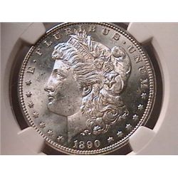 1890 Morgan Dollar Ch MS64 NGC
