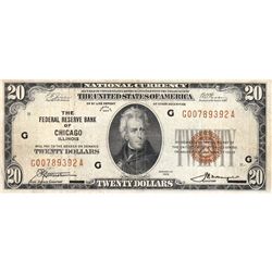 1929 $20 FRBN BROWN SEAL NOTE