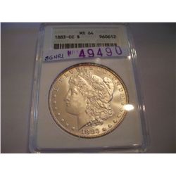 1883 CC CARSON CITY $1 MORGAN, ANACS MS-64