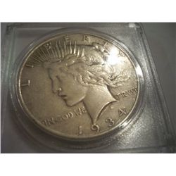 BETTER DATE 1934-S Silver Peace Dollar, VF