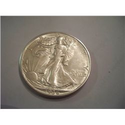 1936-D Silver Walking Liberty Half Dollar, AU/BU