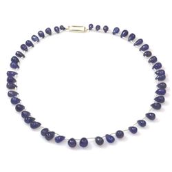 Natural Tanzanite Smooth Teardrop Beads Stringing Necklace Gemstones 122.25ctw with brass clasp