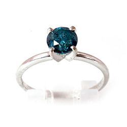 Genuine Blue Diamond Solitaire 1.2 ctw Ring 14KT 3g RS6.5