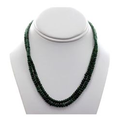 Natural Emerald Round Beads Necklace w/brass clasp