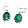 Image 1 : Silver Green Onex Oval Earring