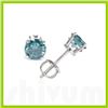 Image 1 : Genuine 2.0 ctw Blue Diamond Stud Earrings 14kt Gold-White