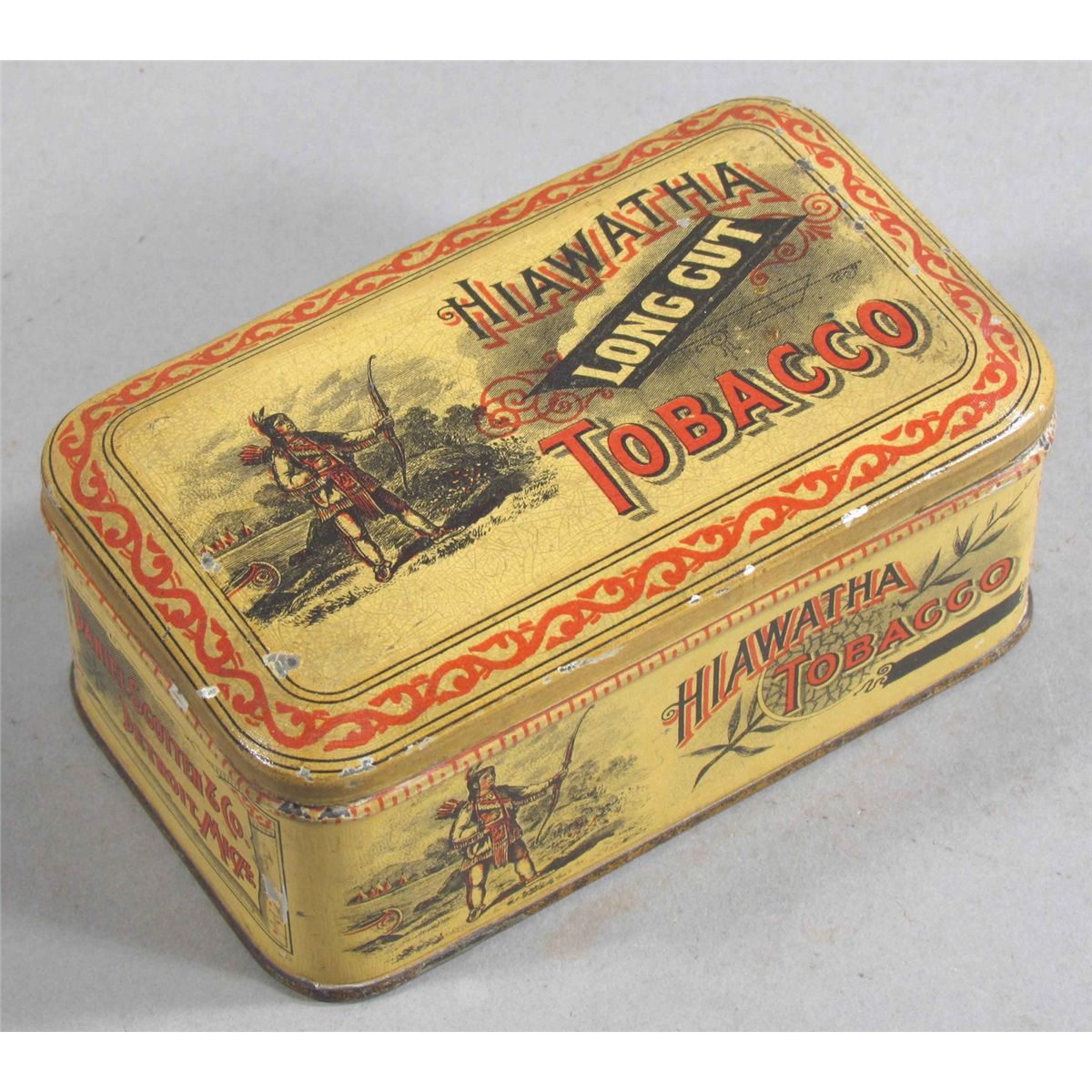 Rare Hiawatha Long Cut Tobacco Tin
