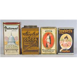 Lot of Four Cocoa Tins