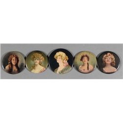 Lot of 5 Portrait Pocket Mirrors