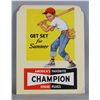 Image 1 : Champion Spark Plugs Die Cut Cardboard Sign