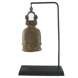 Vintage Thai Temple Bell on Stand (DEC-468)