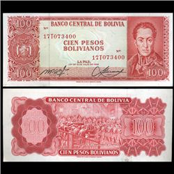 1962 Bolivia 100 Pesos Crisp Uncirculated Note (CUR-05579)