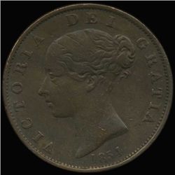 1854 British Victoria Halfpenny XF (COI-7267)