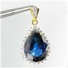 Image 1 : 42twc Lab Dia/Sapphire 22k Gold Vermeil Pendant (JEW-2366)