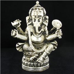 India Nickel Plated Ganesh Temple Piece (CLB-876)