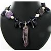 Image 2 : Amethyst & Crystal Necklace Earring Set (JEW-3447)