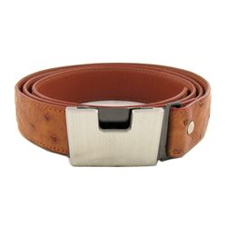 Brown Ostrich Belt 48  New (ACT-291)