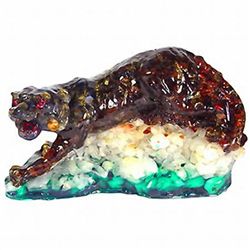 1,000.00ct. Sapphire Garnet Panther Statue Statue (GEM-9739)