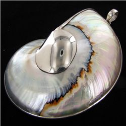 200twc Filled Nautilus Sterling Pendant (JEW-3439)