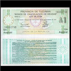 1991 Argentina 1 Astral Tucuman Script Crisp Unc (CUR-05697)