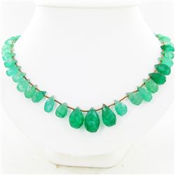 220ct Natural Green Quartz Briolette Necklace  (JEW-3820)