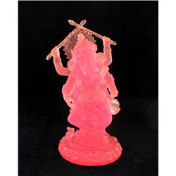 India Pink Resin Temple Ganesh (ANT-1790)