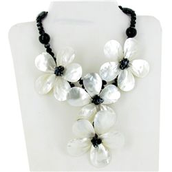 675ct Colored Mother of Pearl & Crystal Necklace (JEW-2194)