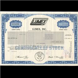 1980s Lumex Stock Certificate Scarce (COI-3430)