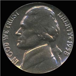 1958 Jefferson Nickel Graded GEM Rainbow Toned (COI-6206)