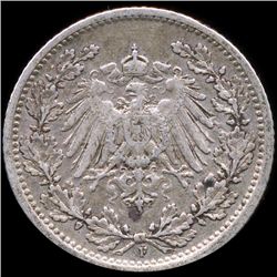 1906F Germany 1/2M XF (COI-9887)