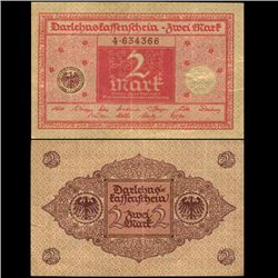 1920 Germany 2 Mark Crisp Circulated Note (CUR-05868)