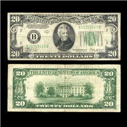 1934D $20 Note NY Scarce Nice Circulated (COI-4676)