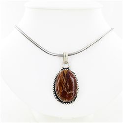 225twc African Jasper German Silver Pendant (JEW-3796)