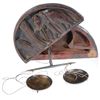 Image 3 : Antique Opium Scale Set In Hand Carved Teak Box  (ANT-030)