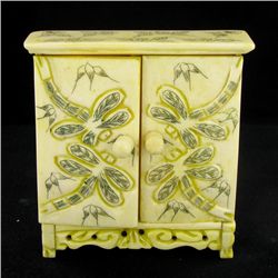 Chinese Handcarved Bone Double Gem Box (CLB-848)